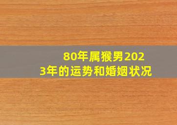 80年属猴男2023年的运势和婚姻状况