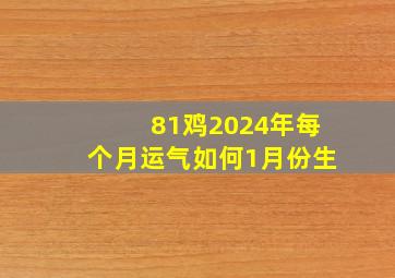 81鸡2024年每个月运气如何1月份生