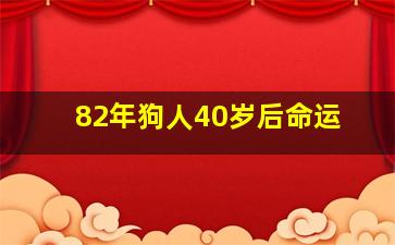 82年狗人40岁后命运