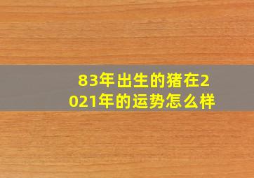 83年出生的猪在2021年的运势怎么样