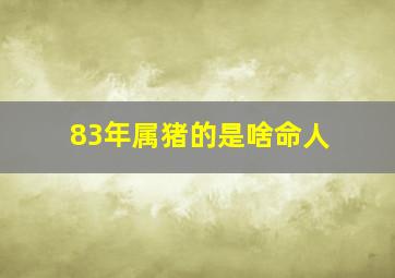 83年属猪的是啥命人