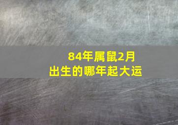 84年属鼠2月出生的哪年起大运