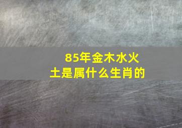 85年金木水火土是属什么生肖的