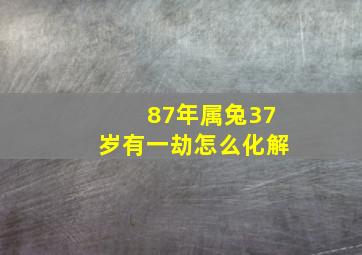 87年属兔37岁有一劫怎么化解