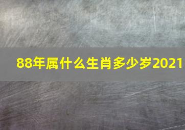 88年属什么生肖多少岁2021