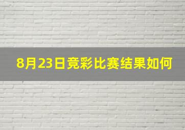 8月23日竞彩比赛结果如何