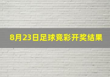 8月23日足球竞彩开奖结果