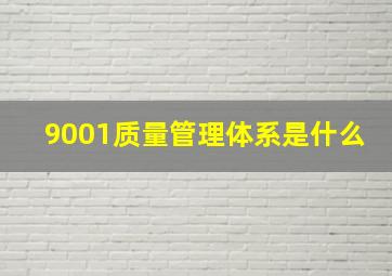 9001质量管理体系是什么