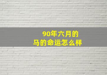 90年六月的马的命运怎么样