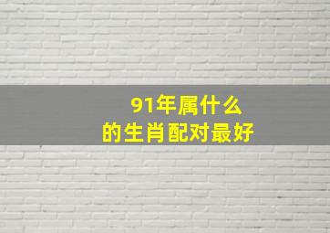 91年属什么的生肖配对最好