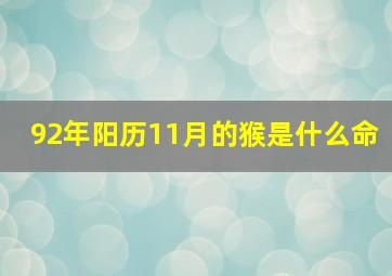 92年阳历11月的猴是什么命