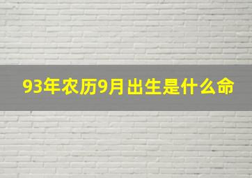 93年农历9月出生是什么命