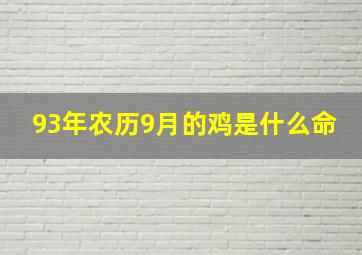 93年农历9月的鸡是什么命