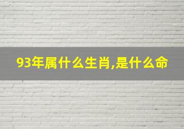 93年属什么生肖,是什么命