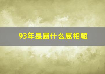 93年是属什么属相呢