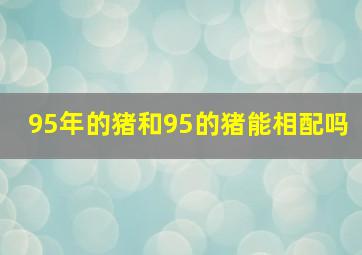 95年的猪和95的猪能相配吗