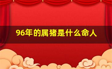 96年的属猪是什么命人