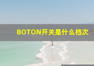 BOTON开关是什么档次