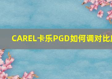 CAREL卡乐PGD如何调对比度