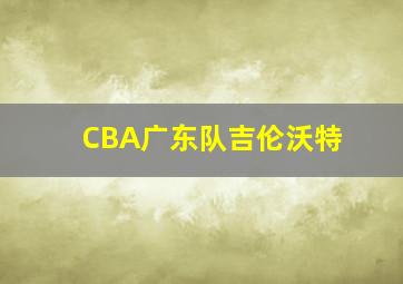 CBA广东队吉伦沃特