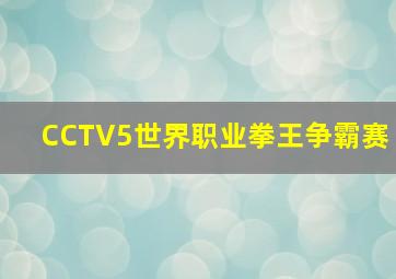 CCTV5世界职业拳王争霸赛