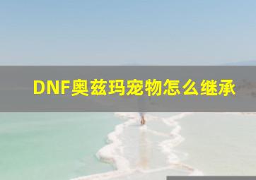 DNF奥兹玛宠物怎么继承