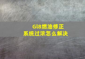 Gl8燃油修正系统过浓怎么解决