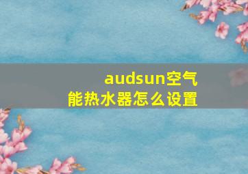 audsun空气能热水器怎么设置