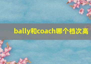 bally和coach哪个档次高