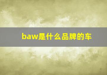 baw是什么品牌的车