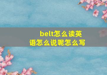 belt怎么读英语怎么说呢怎么写