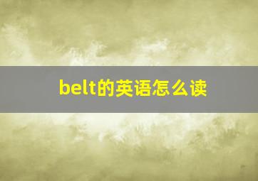 belt的英语怎么读