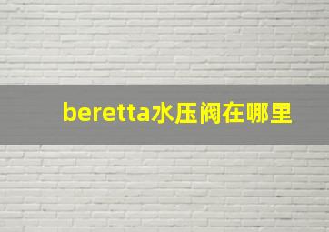 beretta水压阀在哪里