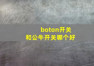 boton开关和公牛开关哪个好