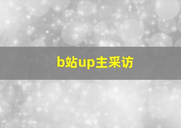 b站up主采访