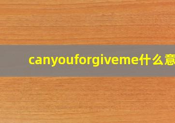 canyouforgiveme什么意思