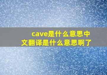 cave是什么意思中文翻译是什么意思啊了