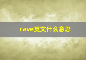 cave英文什么意思