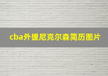 cba外援尼克尔森简历图片