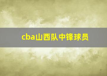 cba山西队中锋球员