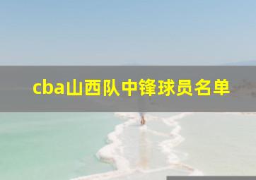 cba山西队中锋球员名单