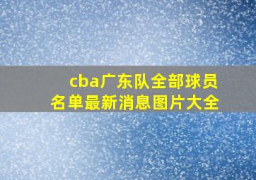 cba广东队全部球员名单最新消息图片大全