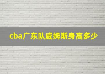 cba广东队威姆斯身高多少