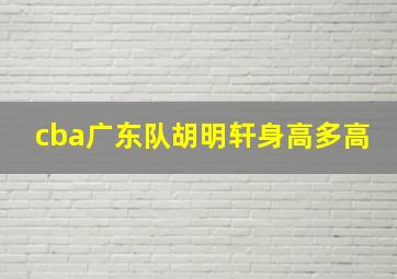 cba广东队胡明轩身高多高