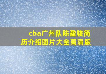 cba广州队陈盈骏简历介绍图片大全高清版