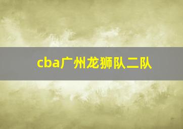 cba广州龙狮队二队