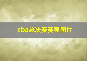 cba总决赛赛程图片