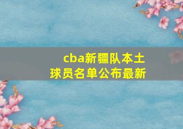 cba新疆队本土球员名单公布最新