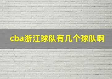 cba浙江球队有几个球队啊