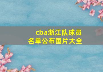 cba浙江队球员名单公布图片大全